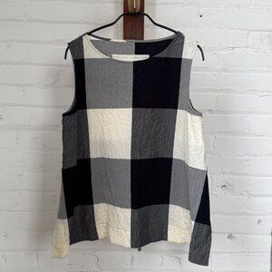 Toogood Basketmaker Top Black and White Gingham XS